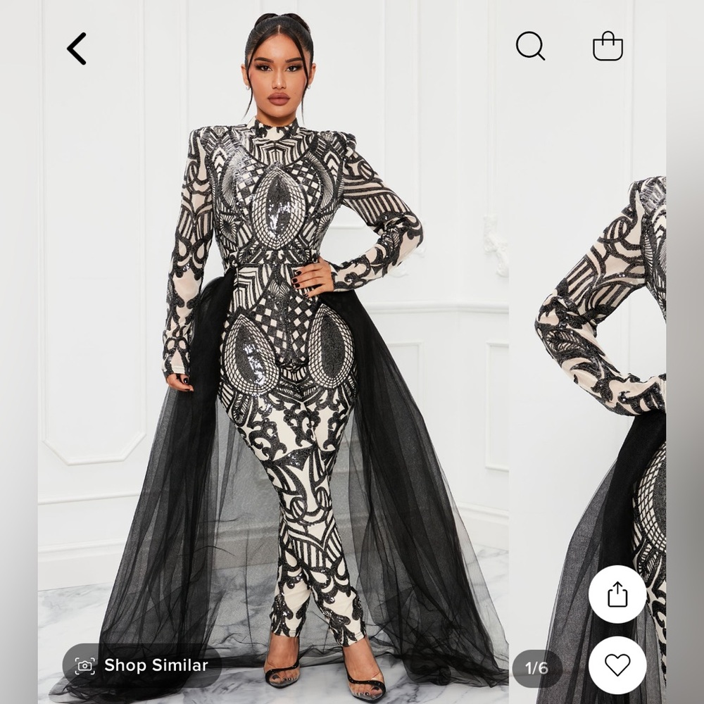 Tulle sequin jumpsuit